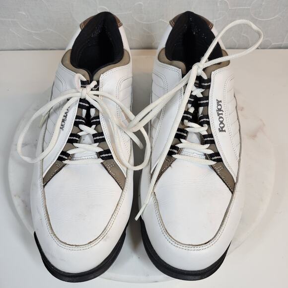 FootJoy Mens Golf Shoes 11.5W White Leather Lace Up Soft Spikes Sneaker 57930 main image 3